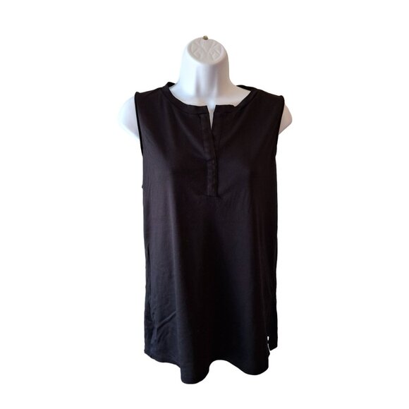 Talbots Womens Sleeveless Top Black Medium Supima Cotton Goth Classiccore - Picture 1 of 5